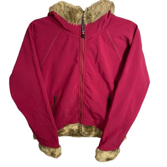 Marmot Hooded Furlong Lined Hooded Full Zip Jacket Soft Shell Fleece Size Medium - Picture 1 of 6